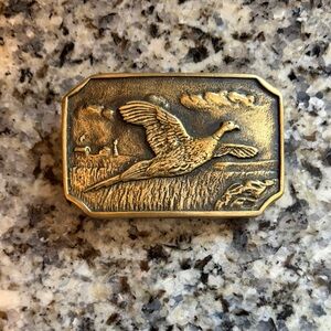 Gold Pheasant Belt Buckle Solid Brass